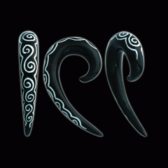 Inlaid horn tribal hooks ::IHT24::